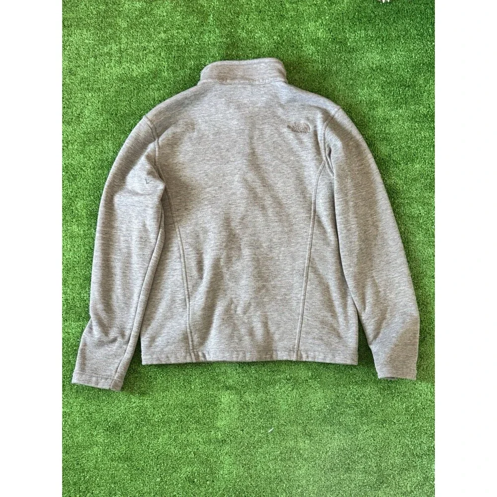 The North Face Men’s Gray Full Zip Fleece Jacket Stand-Up Collar Size M